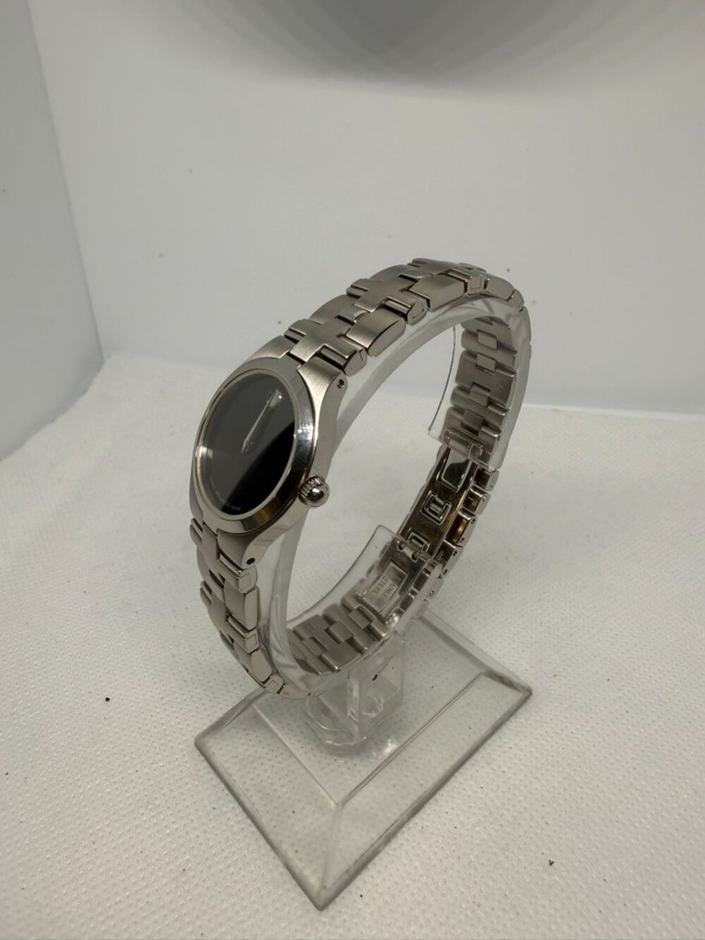 Movado Museum Women’s Swiss Made Stainless Steel Watch Black Dial Sapphire Parts - Picture 3 of 11